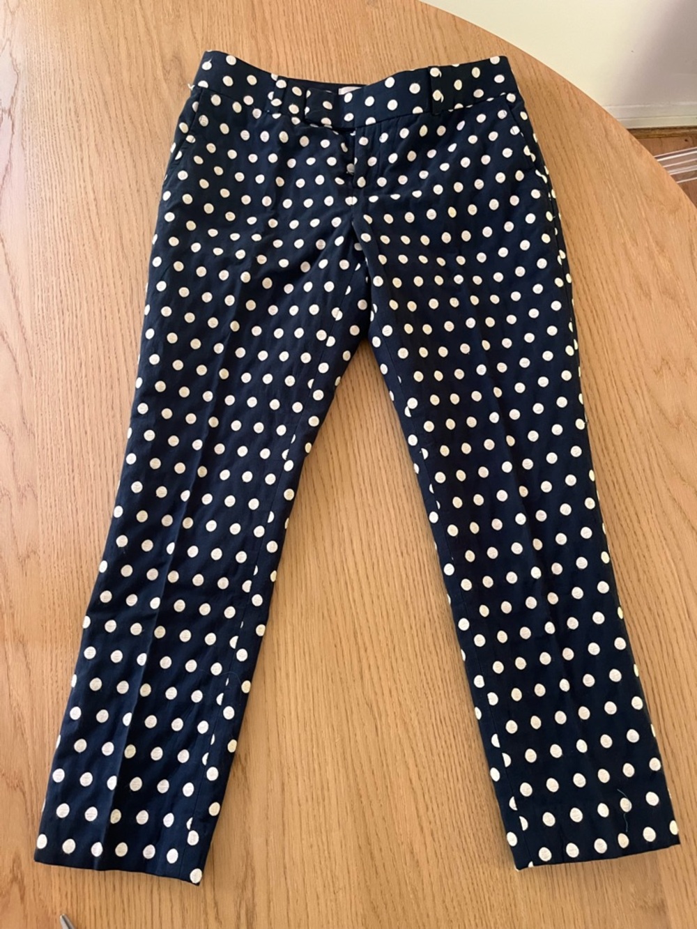 Banana Republic Navy and White Polka Dot Pants